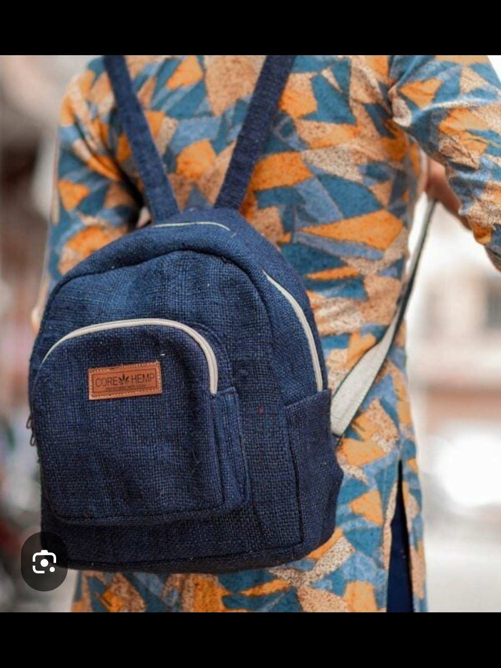 Navy Canvas Mini Backpack